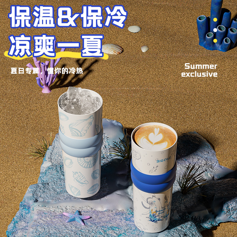 2025新款男女大容量保温杯便携海洋生物图案陶瓷内胆吸管冰霸水杯详情图5
