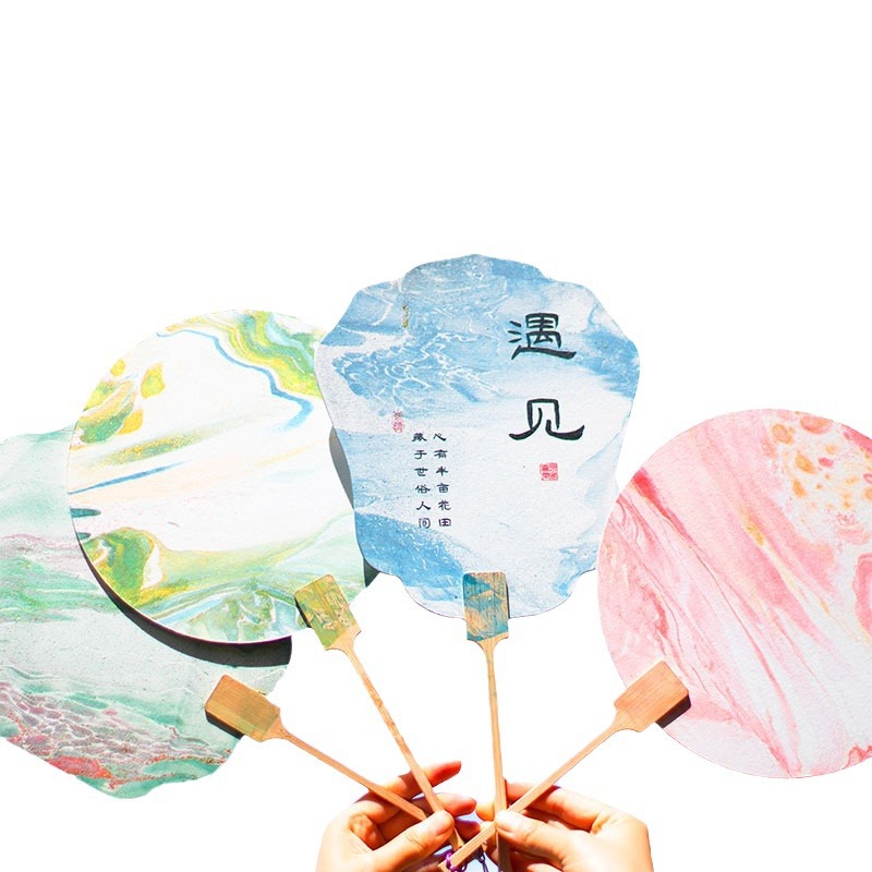 漆扇扇子diy漂漆材料包漆扇专用空白团扇pvc宣纸复古大漆扇批发详情图5