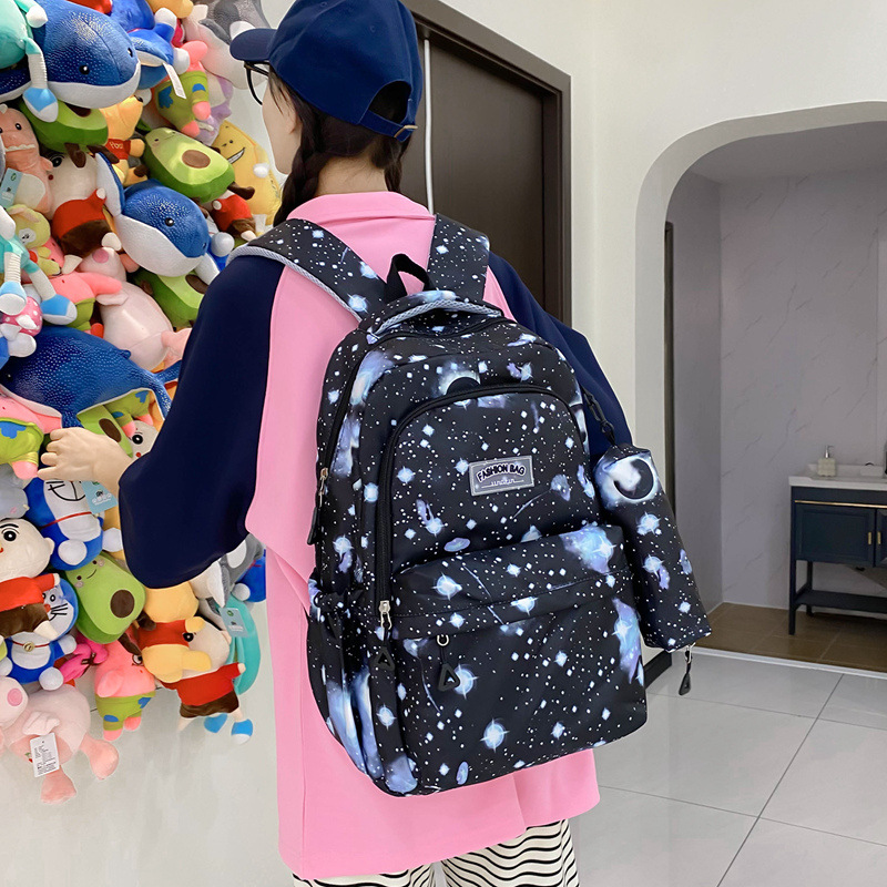 双肩背包新款休闲百搭轻便大容量学生书包高颜值清新甜美女尼龙包详情图2