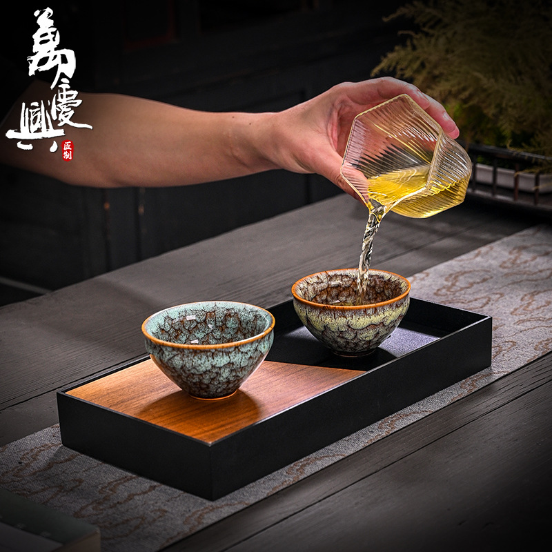 建盏茶杯套装功夫茶杯陶瓷窑变五行杯主人杯泡茶杯茶碗茶盏茶杯详情图4