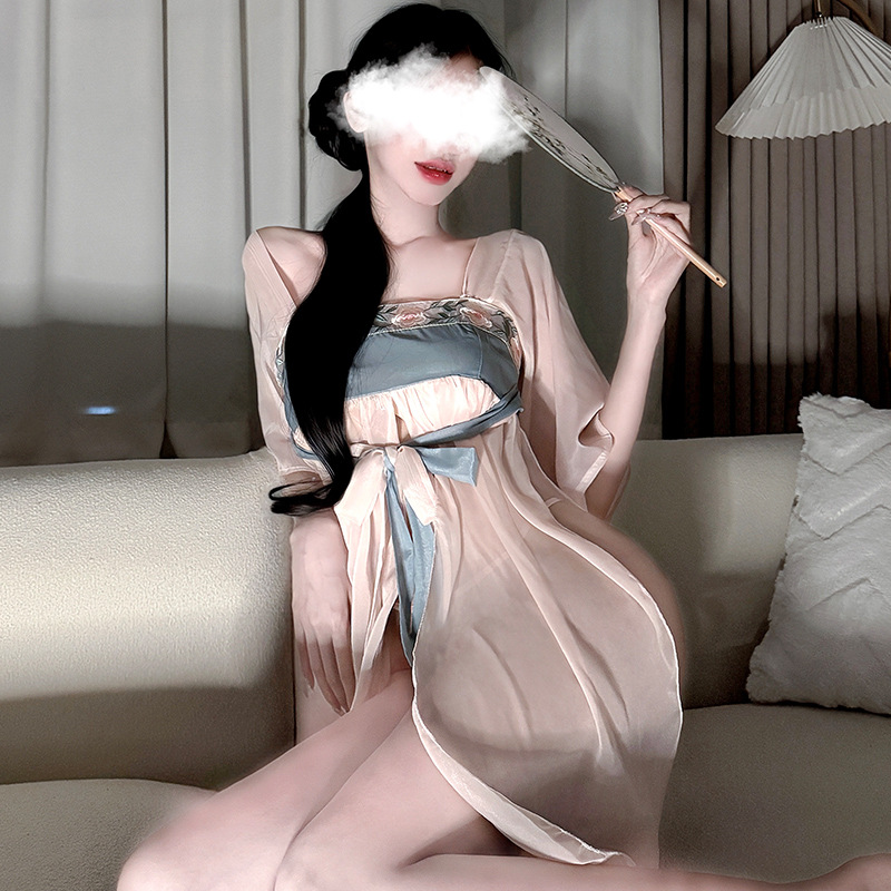 情趣内衣古风雪纺纱裙宫廷肚兜性感风cos汉服诱惑小胸调情套装女详情图3