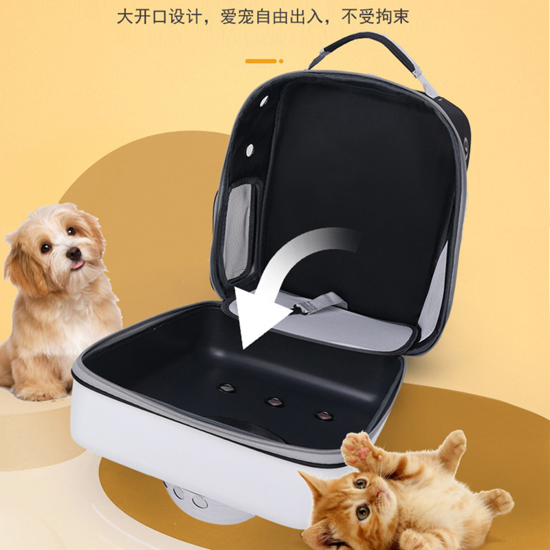 猫背包便携宠物外出包方形透气太空舱双背猫包外出包便携小型宠物详情图4