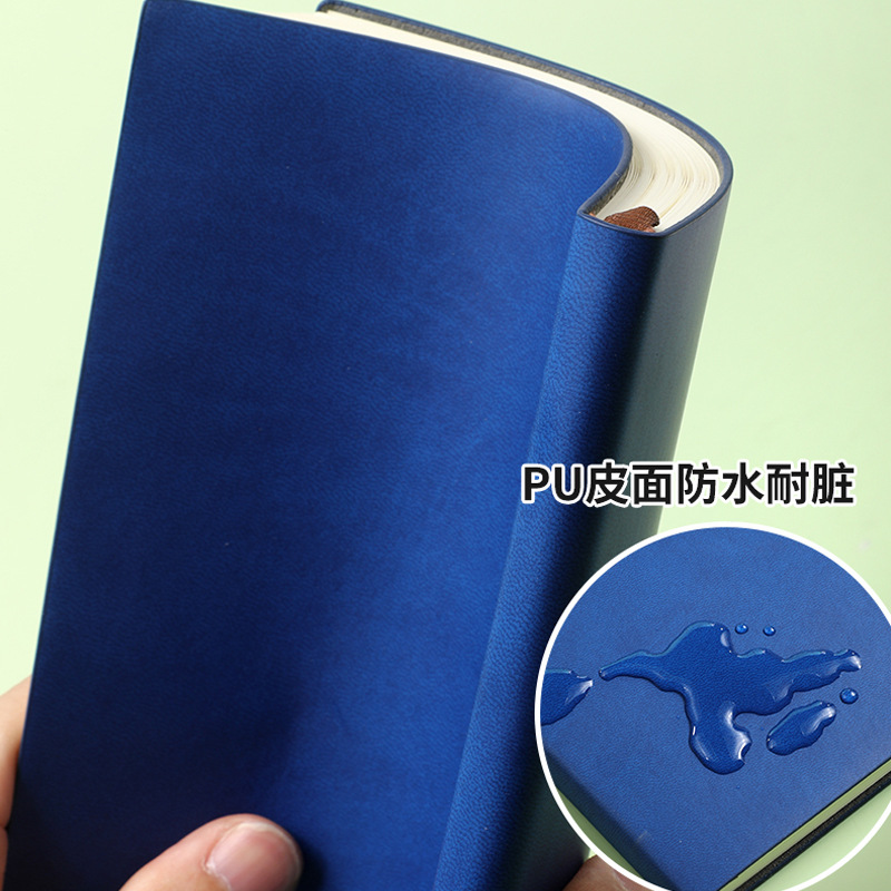 软皮笔记本定制印logo免费刻字日记本商务办公会议记录本定做本子详情图3