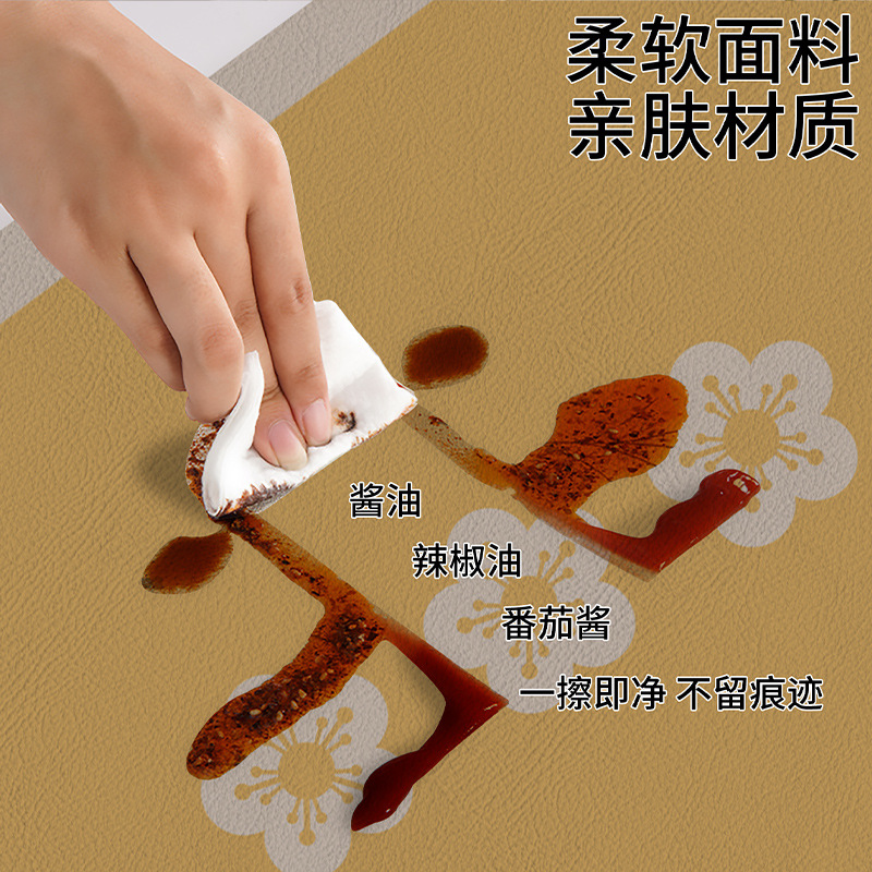 花卉沥水垫厨房台面吸水速干桌垫吧台水池皮革垫碗盘干燥垫子详情图3