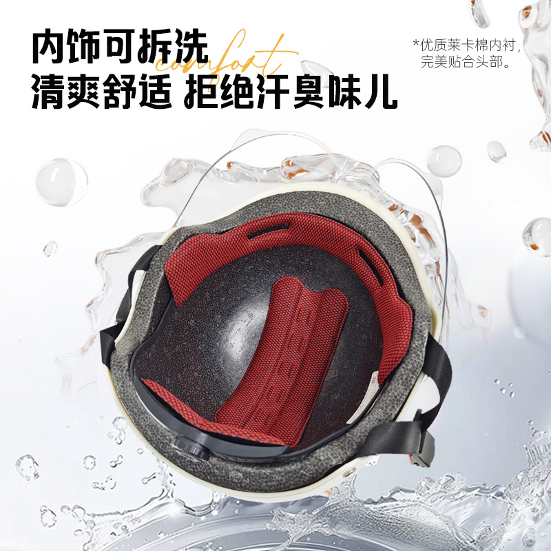 新国标3c认证电动车摩托车头盔男女士夏季半盔四季通用电瓶车头盔                             详情图4