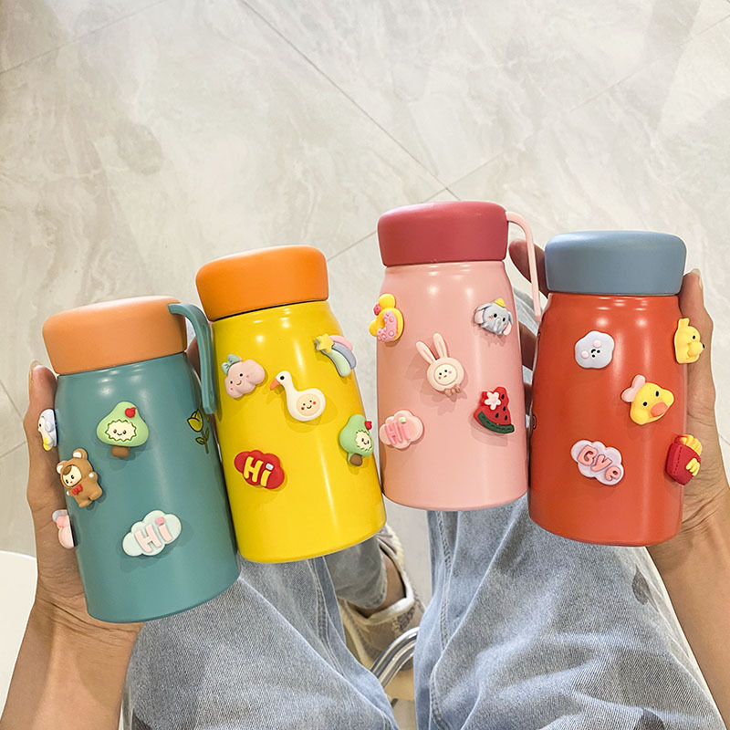 百利友便携迷你304不锈钢儿童保温杯手提户外旅行杯子送3d立体贴详情图1