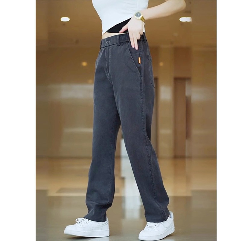 工装裤子男款直筒宽松弹力松紧腰长裤夏季薄款休闲裤男耐磨牛仔裤详情图5