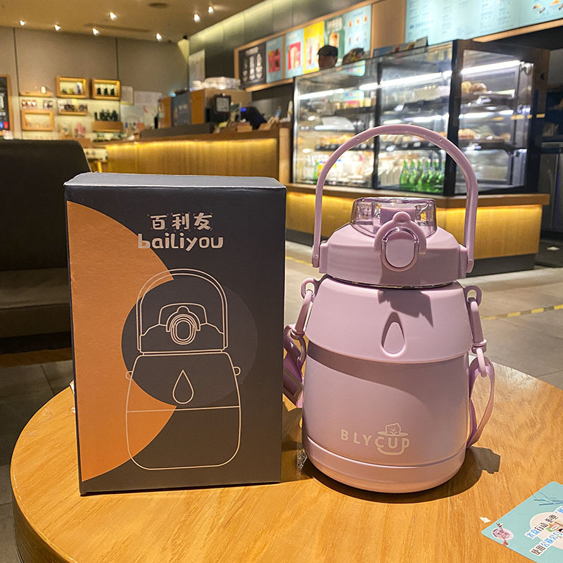 百利友冬季保温杯户外运动双饮口杯子学生女吸管杯旅行健身杯子详情图4