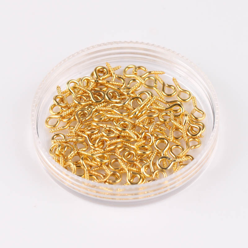 diy羊眼钉珍珠螺丝钉 螺纹9字羊角吊坠挂钩饰品配件批发厂家直销详情图5