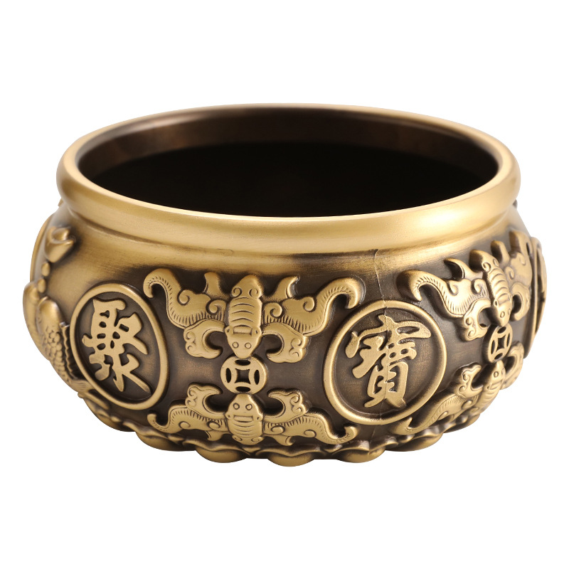 铜聚宝盆摆件中式家用客厅玄关装饰品工艺品大号开业礼品存钱罐详情图5