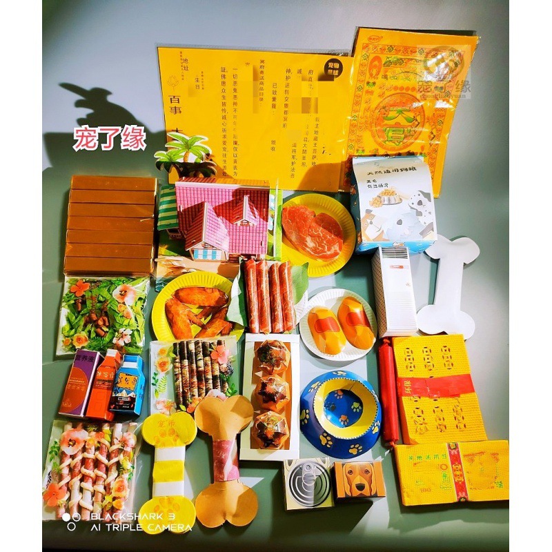 宠物骨灰盒殡葬小猫咪狗狗祭祀烧纸去世头七纪念立体纸扎下埋殡葬详情图2