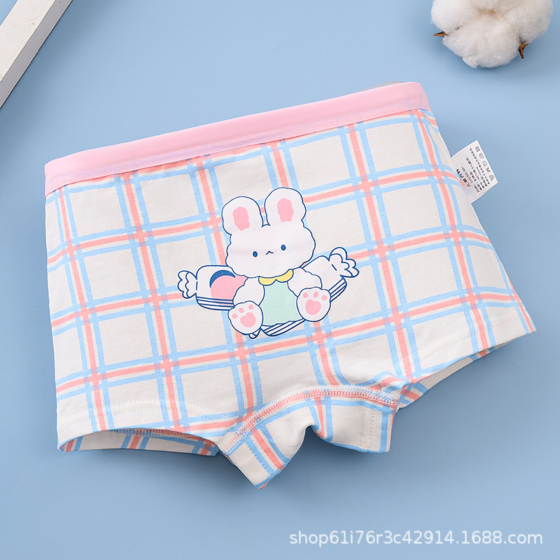 卡通儿童内裤棉平角大白图案四角女孩内裤纯棉a类学生平角内裤女详情图2