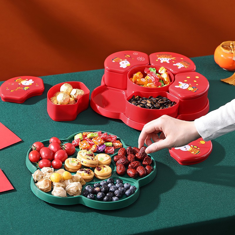 新款过年国潮糖果盒客厅零食盒干果分格喜庆年货礼品糖果盒详情图4