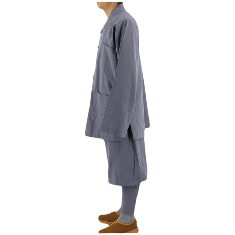 和尚服棉麻僧服短褂和尚衣出家师小褂褂大褂海青佛衣秋冬款僧衣详情图5