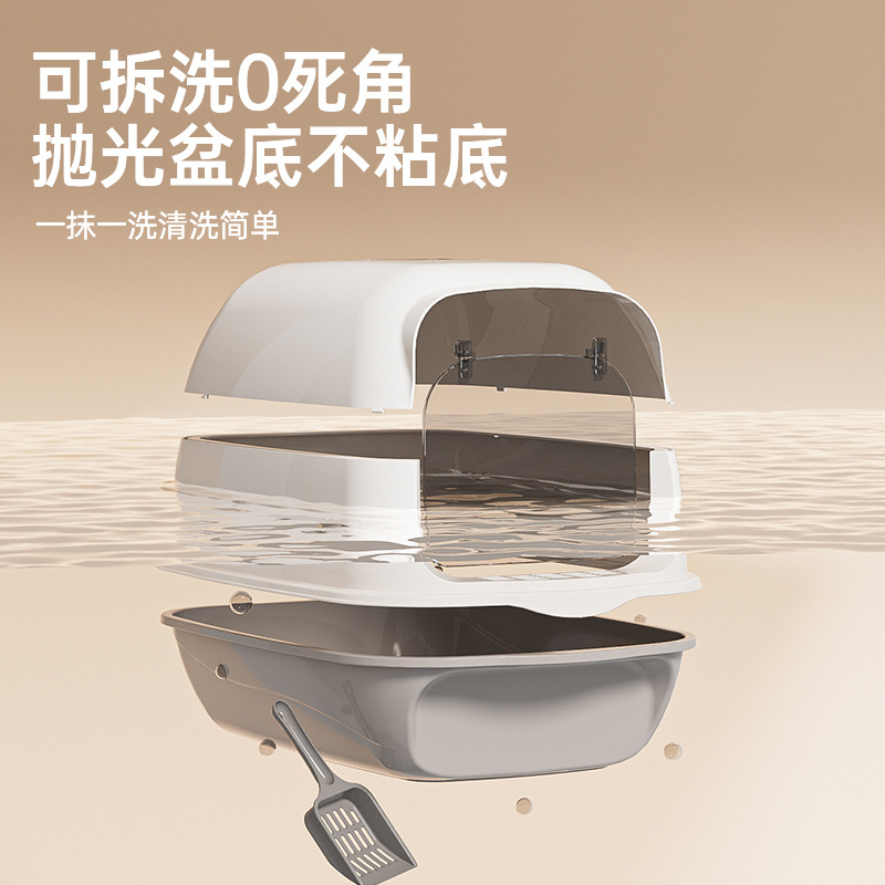超大号全封闭式猫砂盆放外溅防臭猫咪厕所顶出是猫砂盆批发现货详情图3