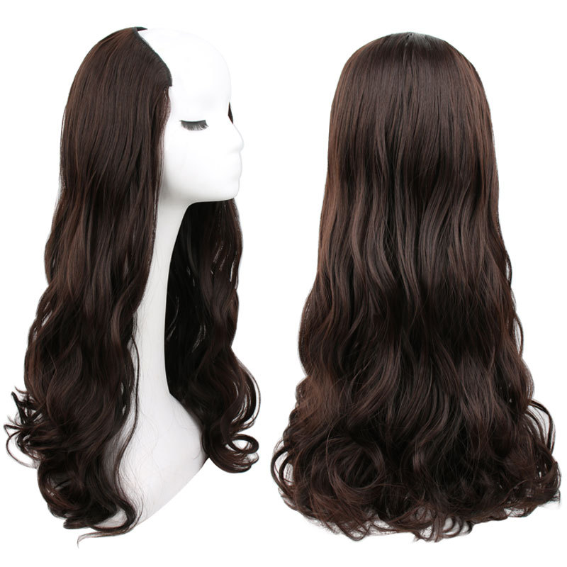 假发 长发一片式长卷发v型接发片隐形蓬松仿真发 假发片详情图4