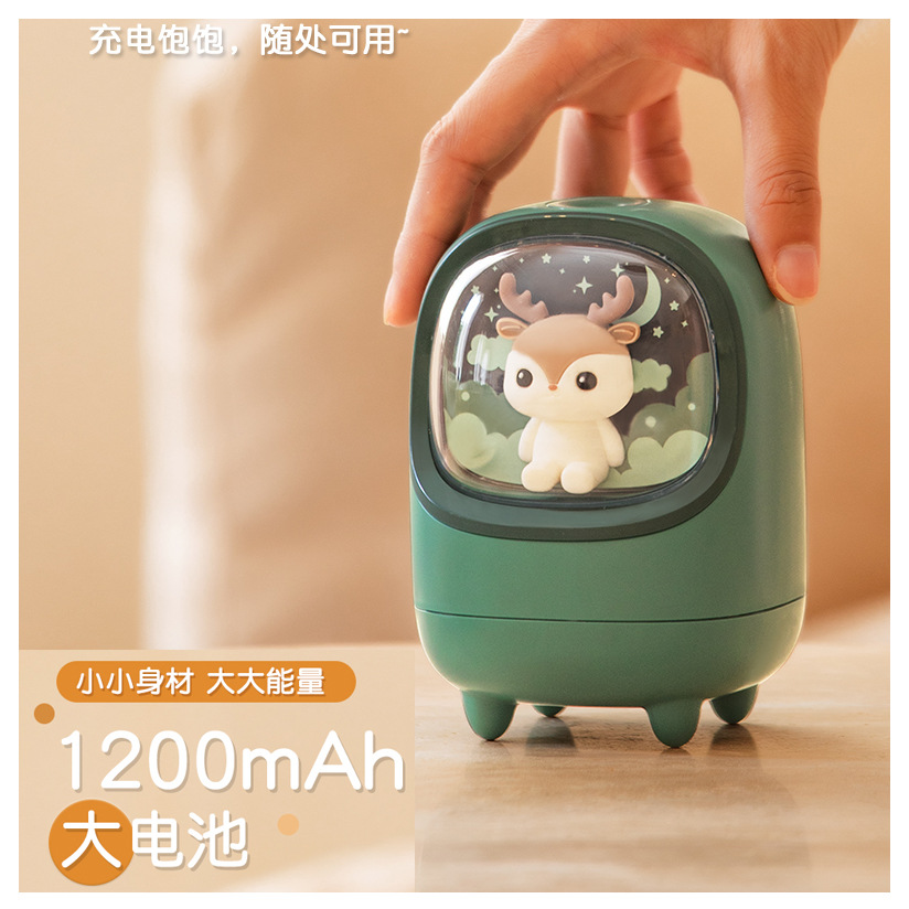 跨境萌宠太空舱空气加湿器可充电家用静音便携加湿喷雾加湿器详情图4