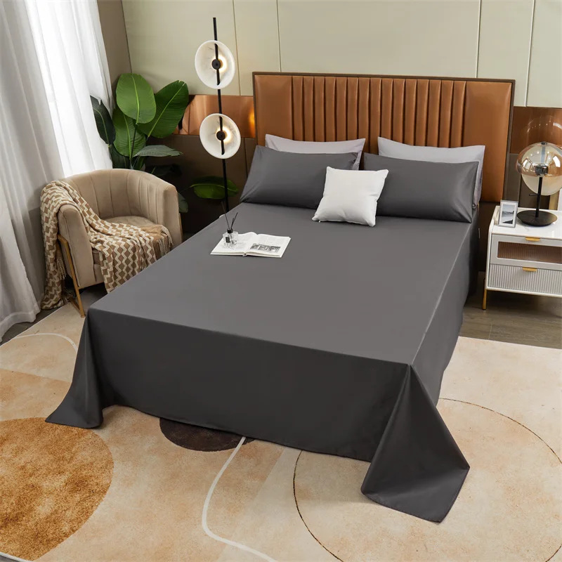 简约纯色芦荟棉床单单件家用亲肤床单学生宿舍单双人床单枕套批发详情图1