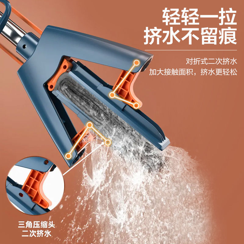 吸水拖把海绵免手洗家用干湿两用对折式懒人拖把大号吸水胶棉拖把详情图2