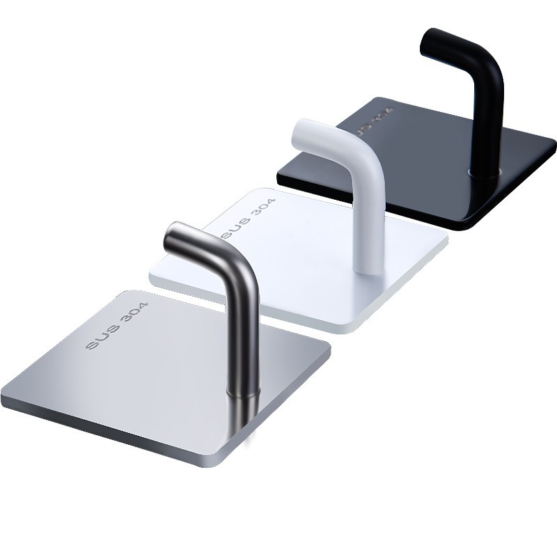 新款不锈钢挂钩免打孔家用厨房墙壁单钩多功能无痕强力粘钩批发详情图4