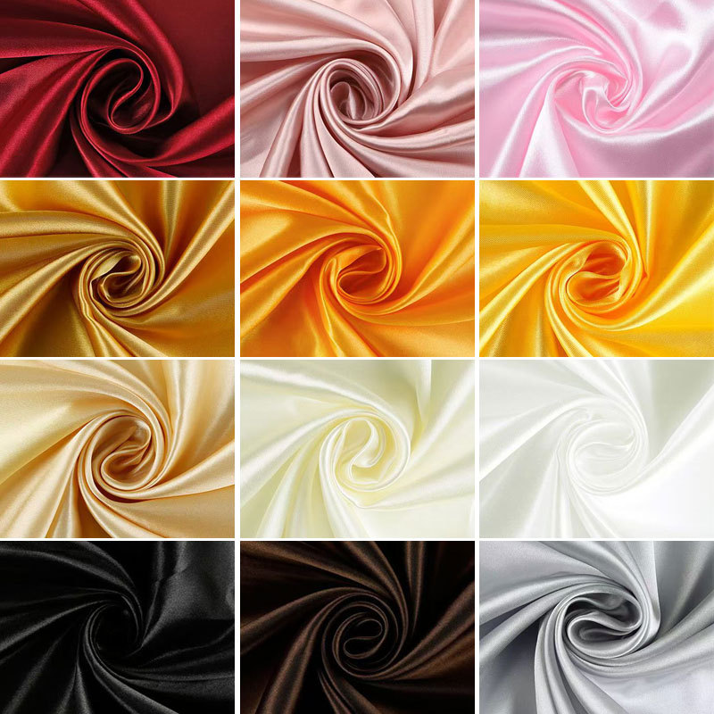 色丁红绸缎布料缎面绸子礼盒内衬里布面料丝绸布红布里子布头定制详情图2