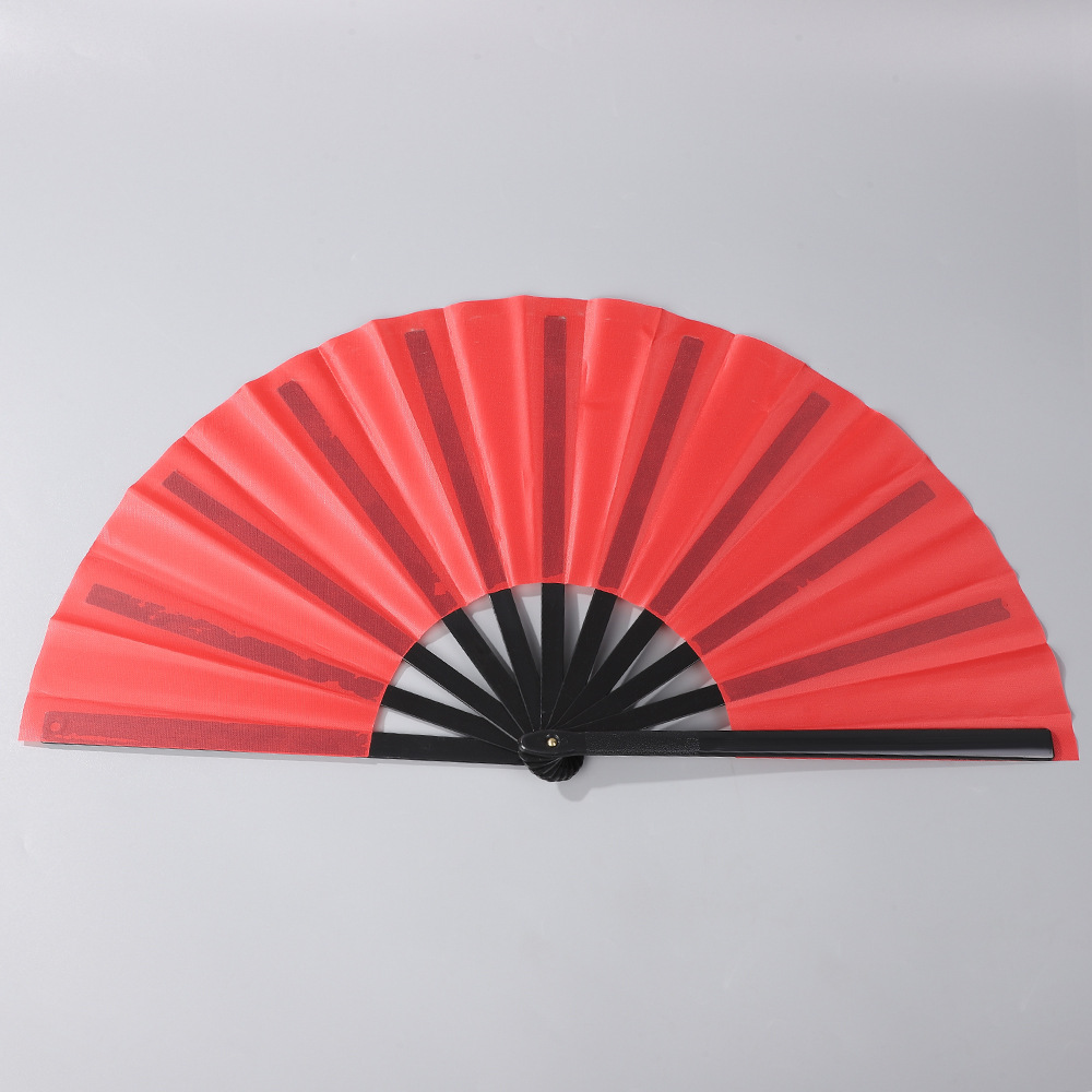 中国风素面纯色折叠扇子13英寸塑料竹骨功夫响扇节日表演舞蹈扇子详情图4