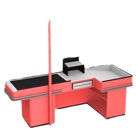 自动结账柜台超市收银台设备带传送带电动收银台详情图3