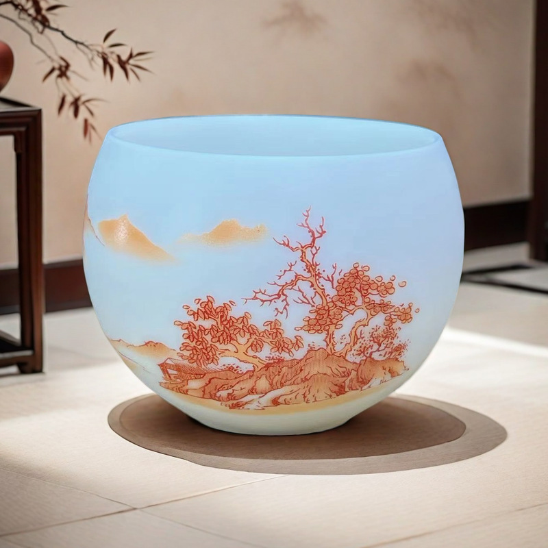 羊脂玉陶瓷功夫茶杯品茗杯主人杯单杯中式个人杯品茶杯礼品详情图3