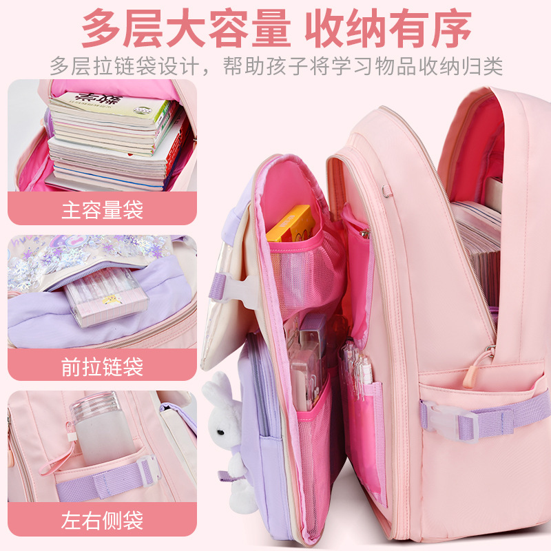 新款女生冰箱款小学生书包初中休闲书包女生双肩包减压防水大容量详情图4