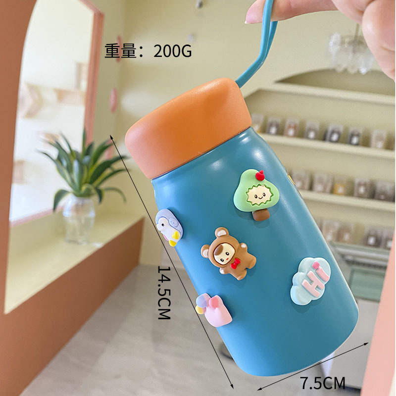 百利友便携迷你304不锈钢儿童保温杯手提户外旅行杯子送3d立体贴详情图2