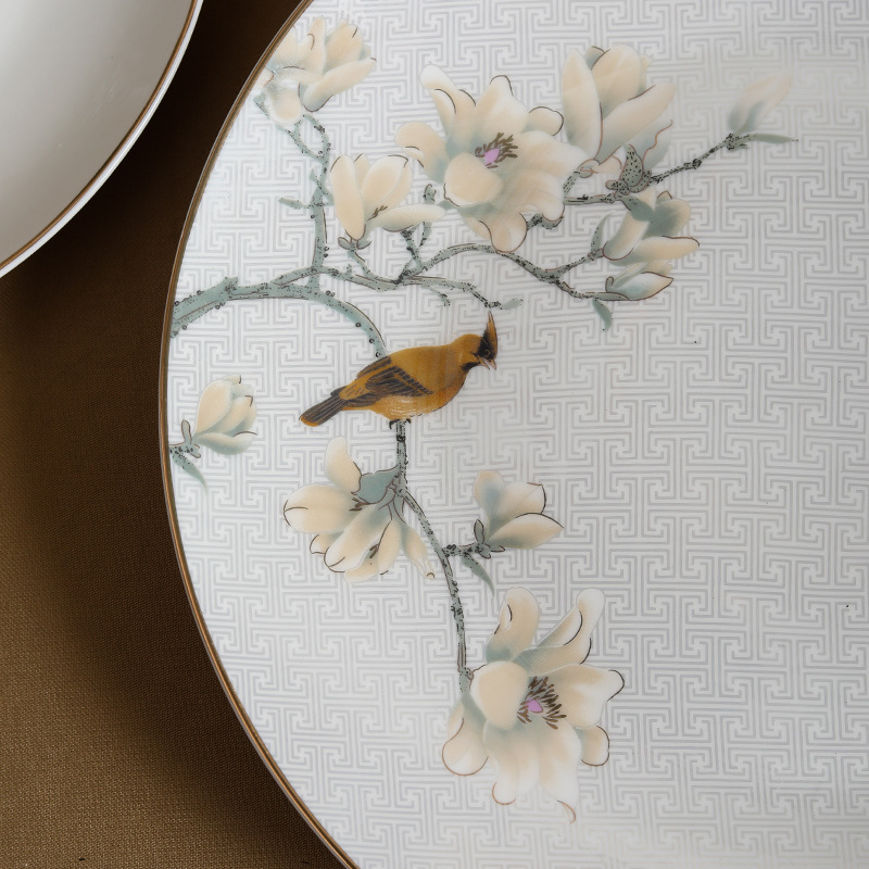 餐具套装家用送礼碗碟中式骨瓷轻奢高档碗筷批发活动礼品乔迁送礼详情图4