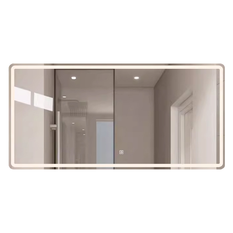 浴室镜智能方形简约卫生间镜子人感led发光洗手间挂墙免打孔镜子详情图5