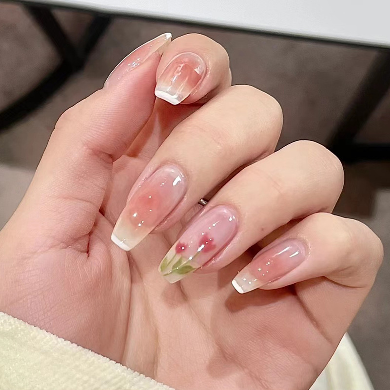 [浪漫郁金香]穿戴式美甲美甲甲片批发穿戴甲专用甲片指甲片详情图1
