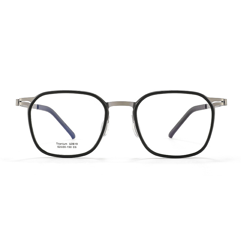 林德眼鏡2619丹阳镜架超轻纯钛商务眼镜框加宽全框近视眼镜男详情图5