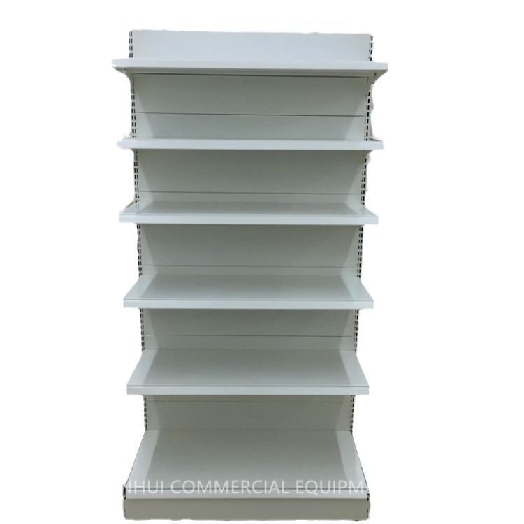批发超市货架 白色超市背板货架 双面展示架 药店便利店货架详情图2
