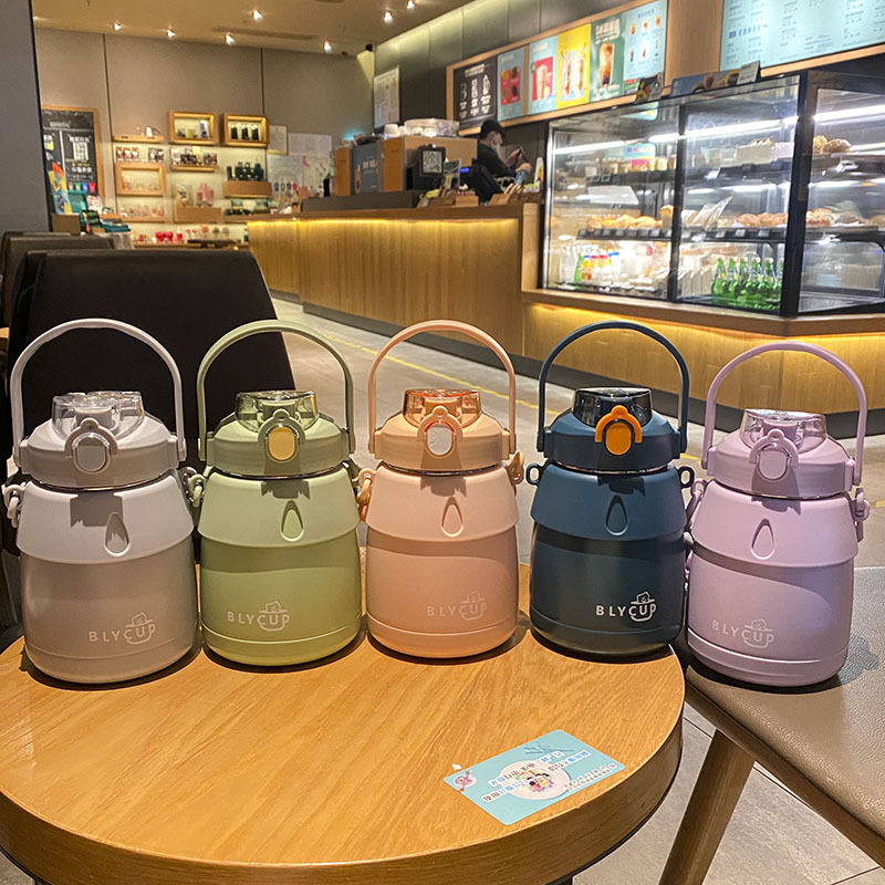 百利友冬季保温杯户外运动双饮口杯子学生女吸管杯旅行健身杯子详情图1