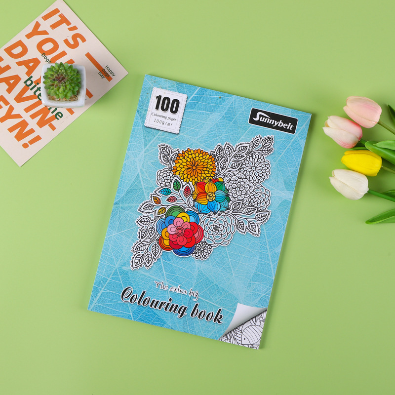 跨境儿童启蒙涂鸦绘画本秘密花园填色本加厚涂色本小学生便携绘本详情图3