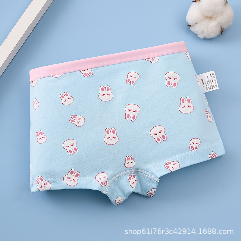 卡通儿童内裤棉平角大白图案四角女孩内裤纯棉a类学生平角内裤女详情图3