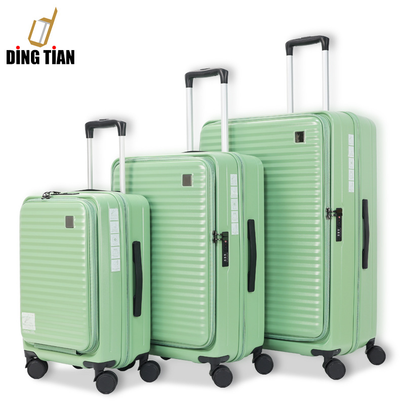 前开盖新款行李箱外贸三件套logo商标旅行箱登机密码学生拉杆箱包详情图1