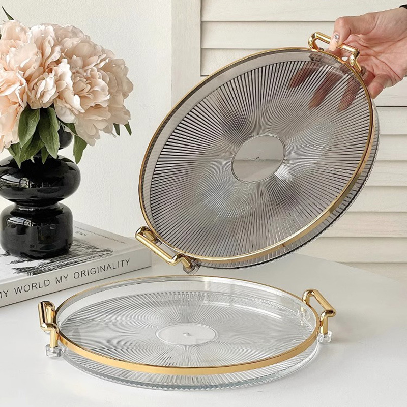 轻奢高档果盘家用客厅茶几水果瓜子塑料托盘高级感零食摆放盘子详情图1