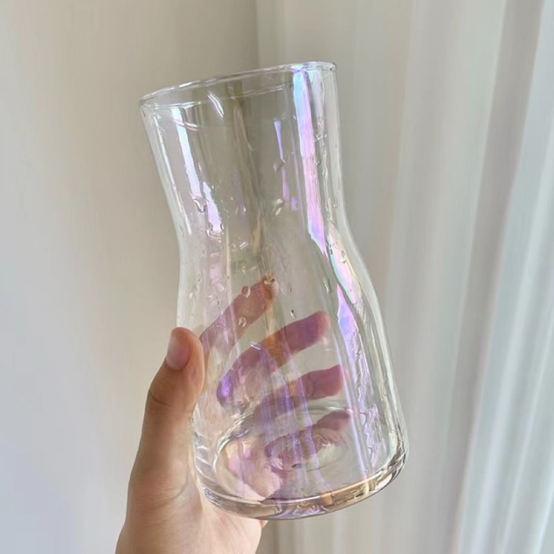 简约ins电镀幻彩玻璃花瓶透明水培插花瓶餐桌摆件小花瓶批发详情图1