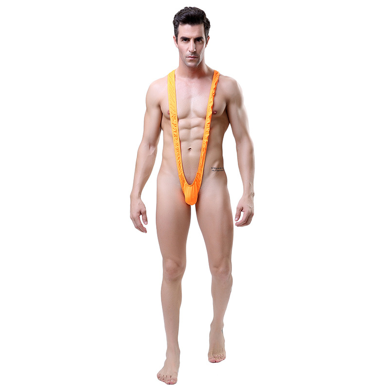 批发男士jj比基尼性感连体衣诱惑丁字裤内衣裤泳衣v型背带式d032详情图4