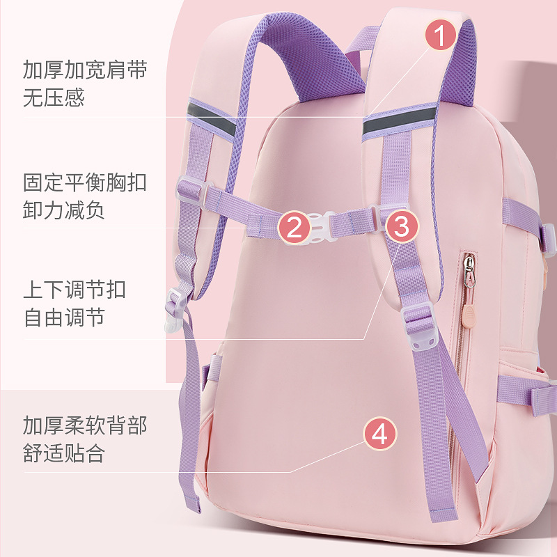 新款女生冰箱款小学生书包初中休闲书包女生双肩包减压防水大容量详情图2