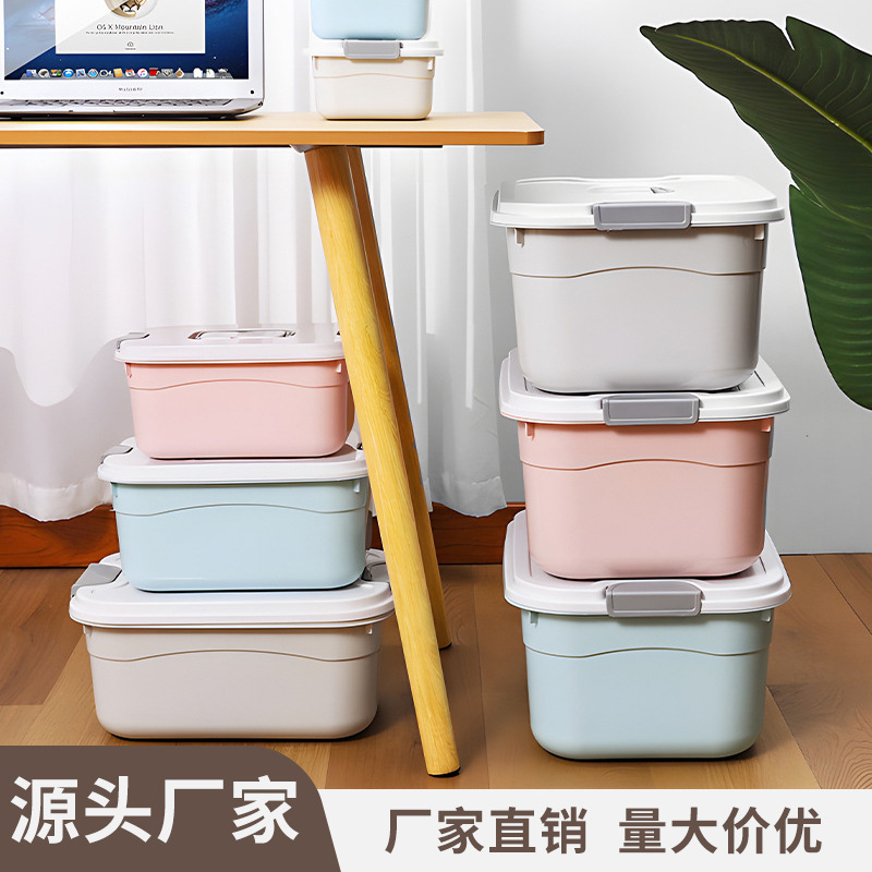衣柜衣服整理箱有盖杂物塑料手提储物箱特大号家用玩具零食收纳箱详情图1