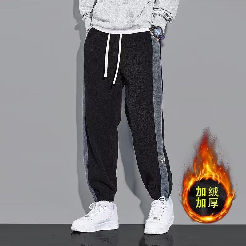 2025年新款拼色男士灯芯绒裤子春秋款加绒加厚休闲百搭宽松长裤男详情图2