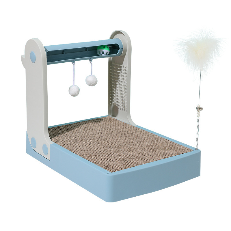 新款猫抓板轨道带球逗猫棒四合一猫咪玩具解闷自嗨猫爬架宠物用品详情图5