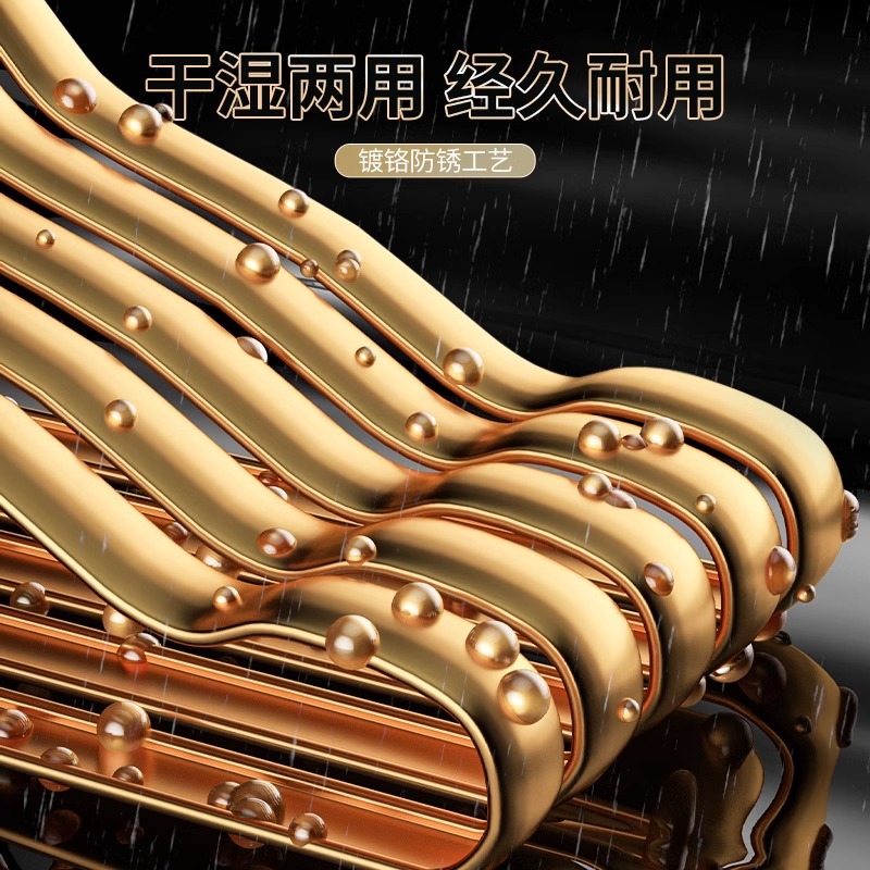 太空铝合金衣架家用挂衣无痕衣服撑防滑防掉色防肩角轻奢金属晾衣架详情图2