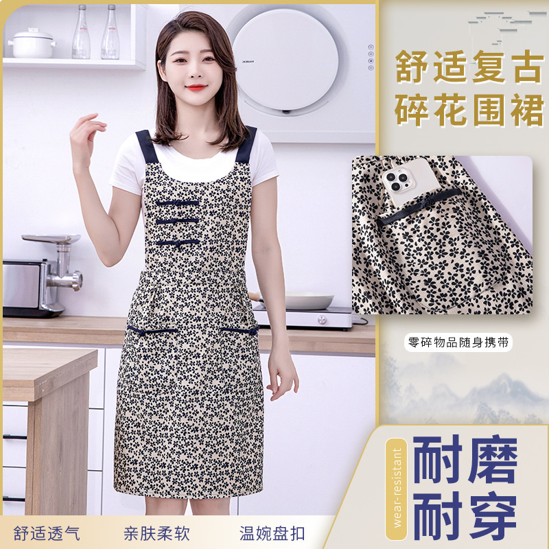 【持嘉】亲肤灯芯绒面料透气耐磨防污碎花搭配复古盘扣详情图1