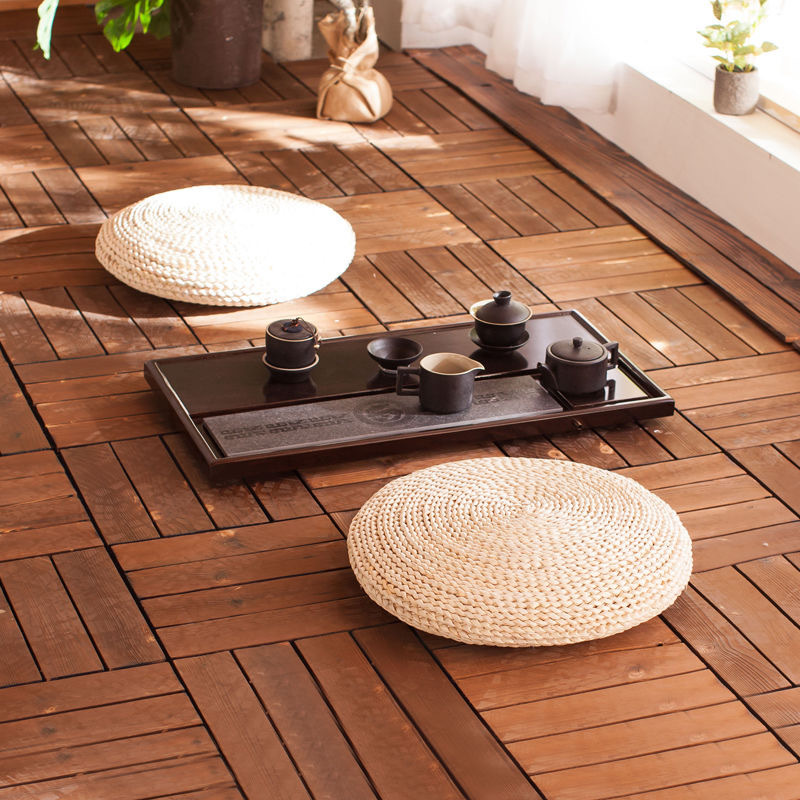 榻榻米坐垫 日式蒲草垫地垫 禅修圆形打坐瑜伽垫藤编蒲团垫子详情图3