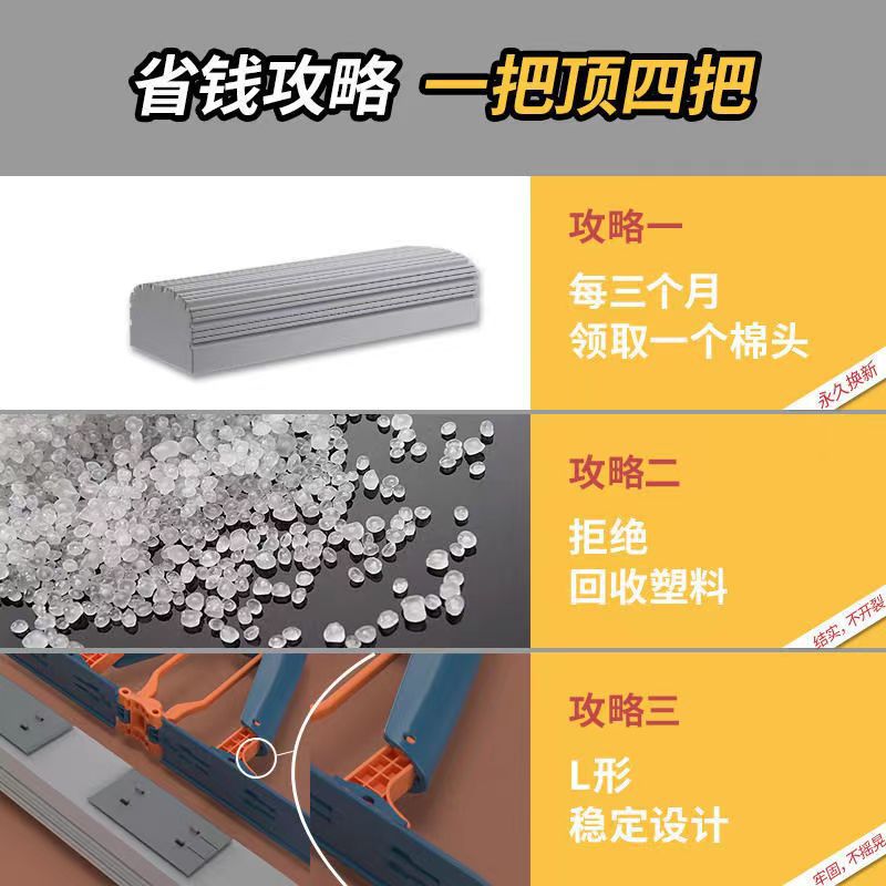 吸水拖把海绵免手洗家用干湿两用对折式懒人拖把大号吸水胶棉拖把详情图4